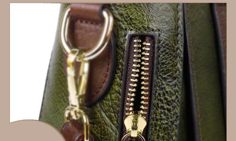 kleine Damen Umhängetasche mit Henkel Leder Handtasche Vintage