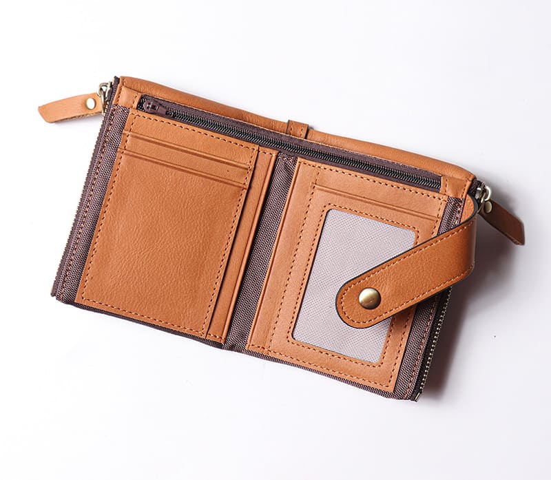 kleine Geldbörse Leder Portemonnaie Herren Hosentasche