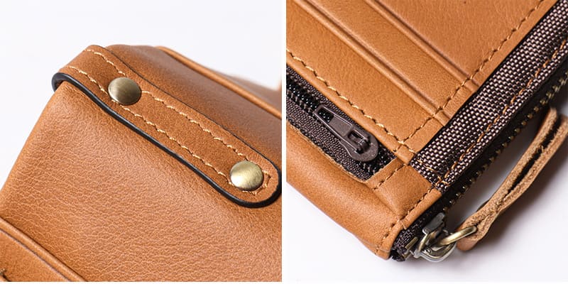 kleine Geldbörse Leder Portemonnaie Herren Hosentasche