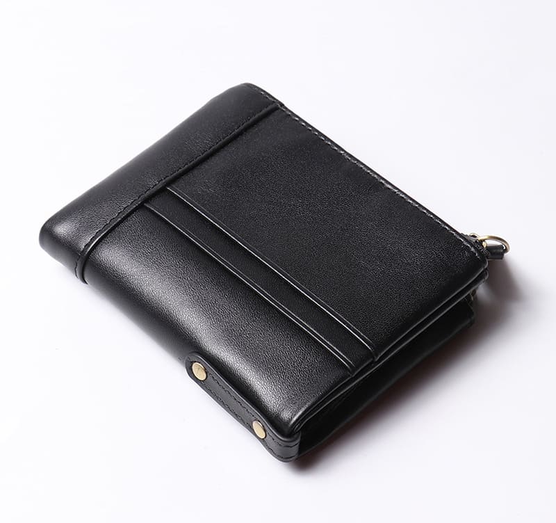 kleine Geldbörse Leder Portemonnaie Herren Hosentasche