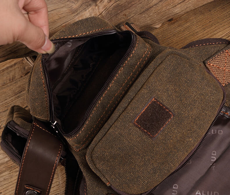 kleine Gürteltasche für Herren aus Canvas Hüfttasche mit Beingurt Beintasche Männer