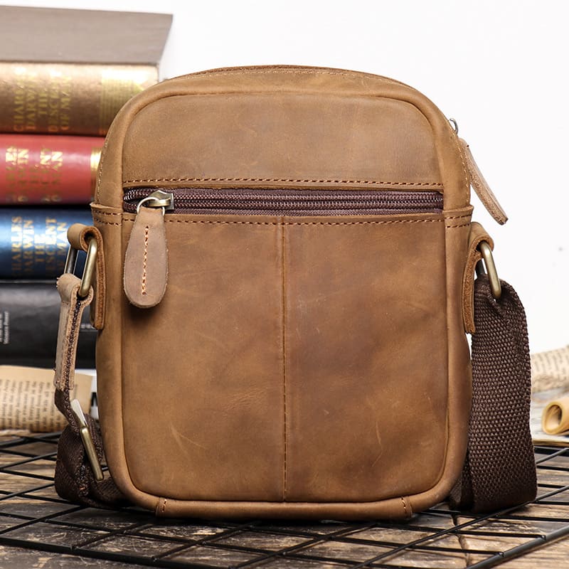 kleine Herren Umhängetasche Leder Vintage Herrentasche in 2 Farben