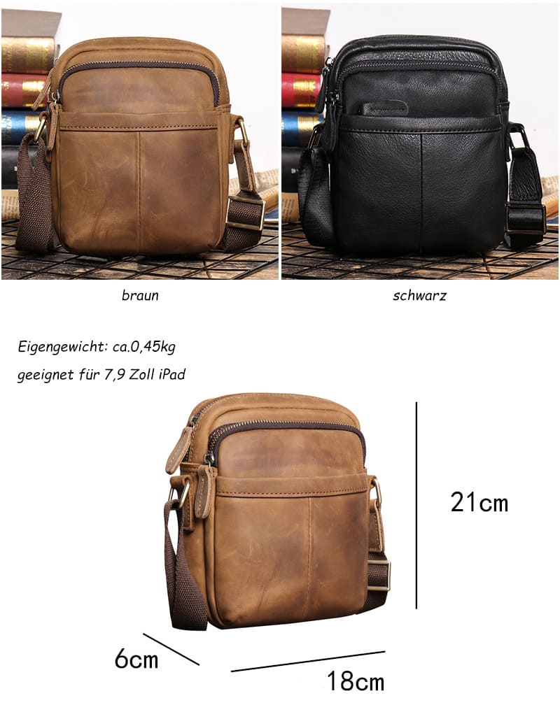 herren umhängetasche leder vintage