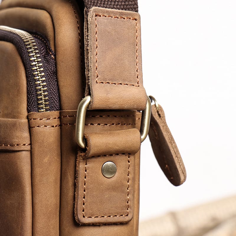 kleine Herren Umhängetasche Leder Vintage Herrentasche in 2 Farben