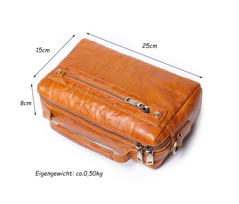 kleine Herren Umhängetasche Leder Vintage Tasche Männer mit Griff