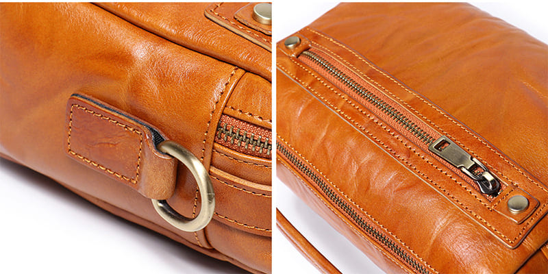 kleine Herren Umhängetasche Leder Vintage Tasche Männer mit Griff