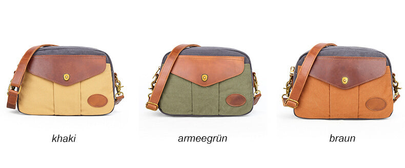 kleine Umhängetasche Canvas Herren Retro für Freizeit in 3 Farben