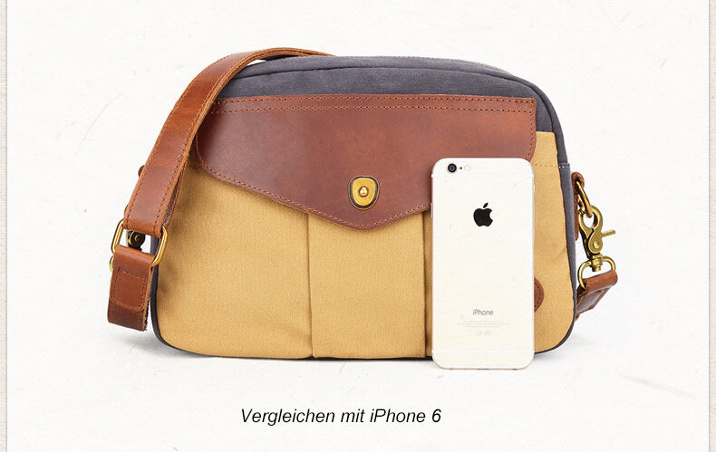 kleine Umhängetasche Canvas Herren Retro für Freizeit in 3 Farben