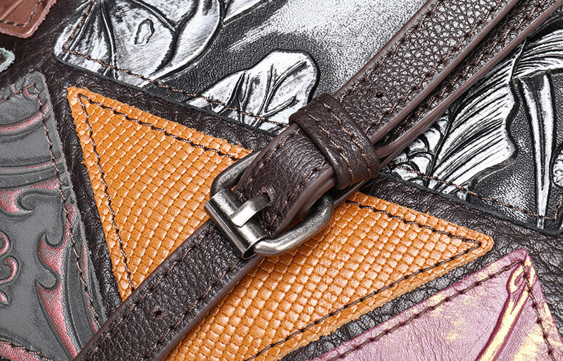 kleine Umhängetasche Damen Leder bunt mit Ketteriemen Reißverschluss für Alltag