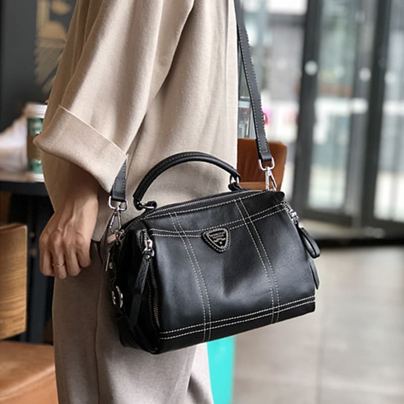 umhängetasche leder schwarz damen