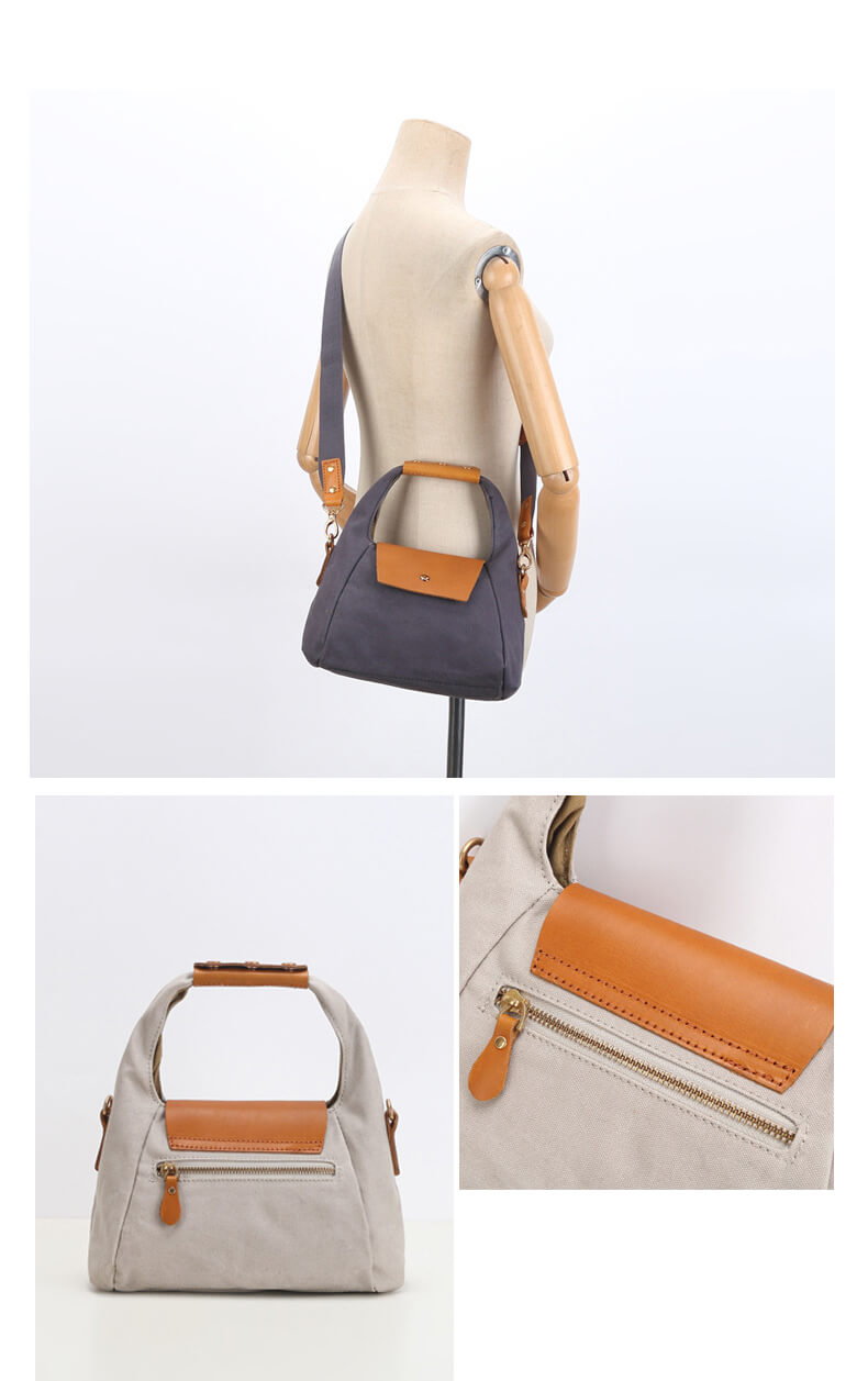 kleine Umhängetasche Damen aus Canvas Handtasche retro Unterarmtasche