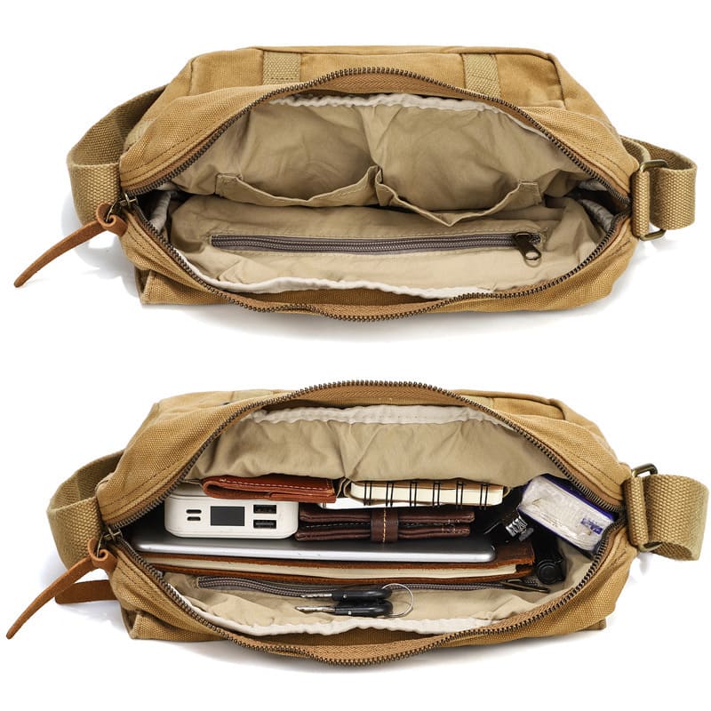 kleine Umhängetasche Herren Canvas Tasche Freizeit in 3 Farben