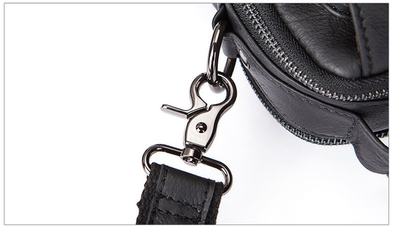 kleine Umhängetasche Leder schwarz Herren für Alltag weich