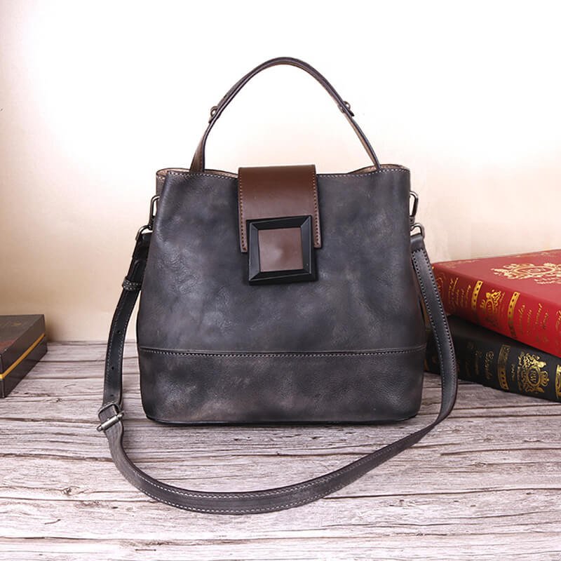 umhängetasche damen leder grau