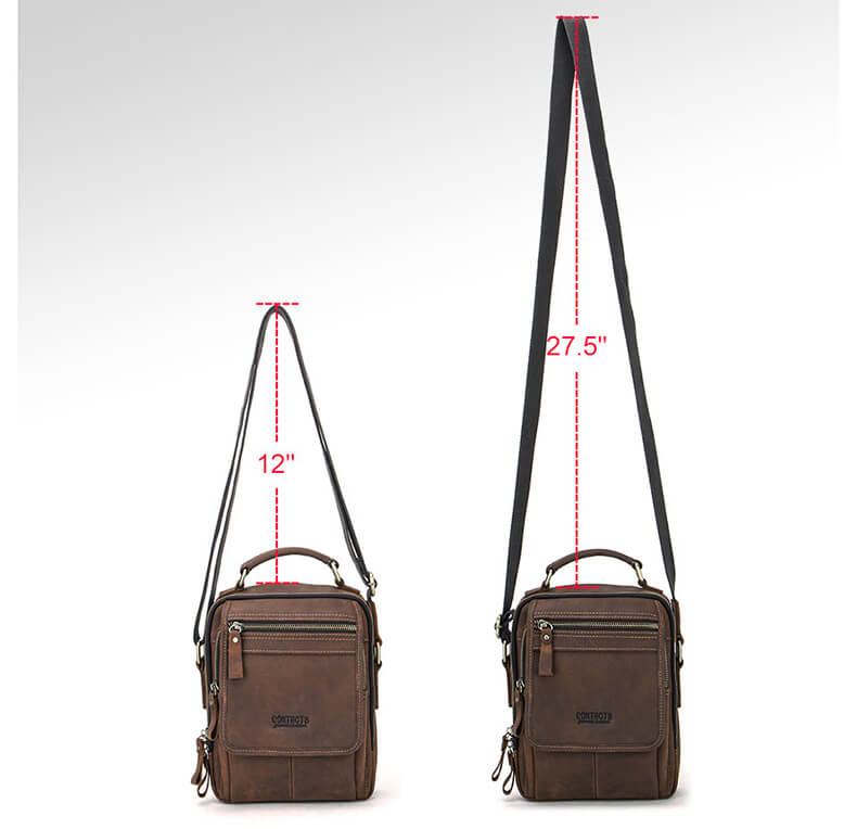 kleine braune Umhängetasche Herren Leder Vintage mit Griff