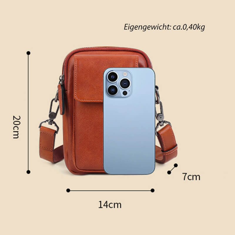 kleine Damen Umhängetasche Leder Handytasche zum Umhängen Gürteltasche