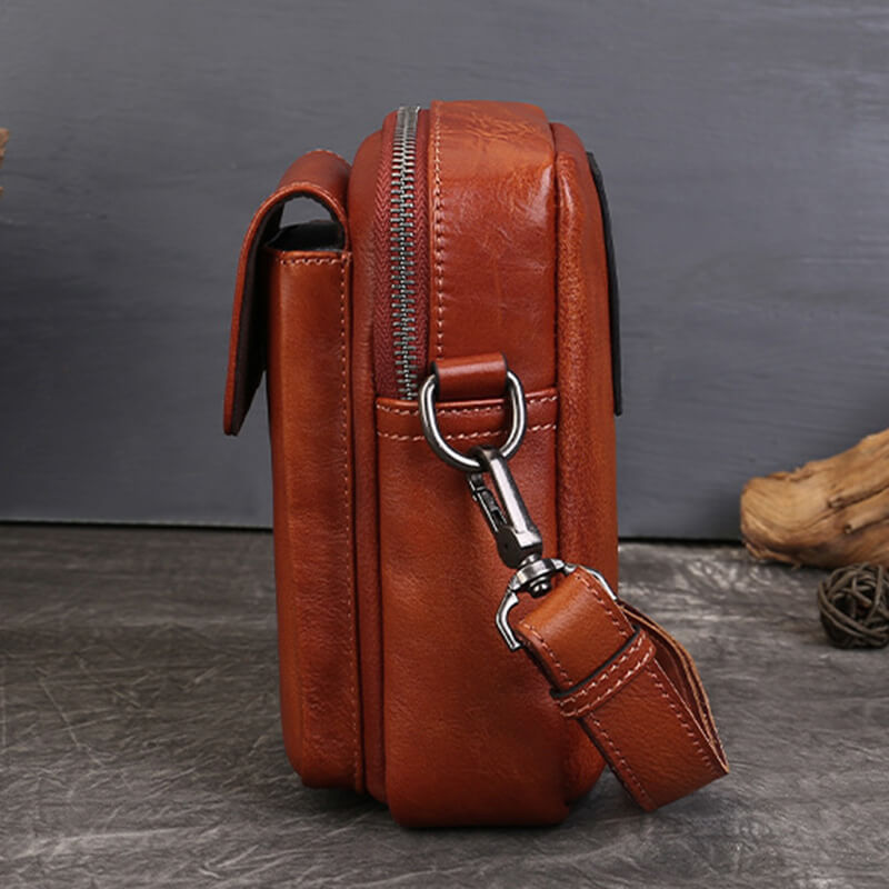 kleine Damen Umhängetasche Leder Handytasche zum Umhängen Gürteltasche