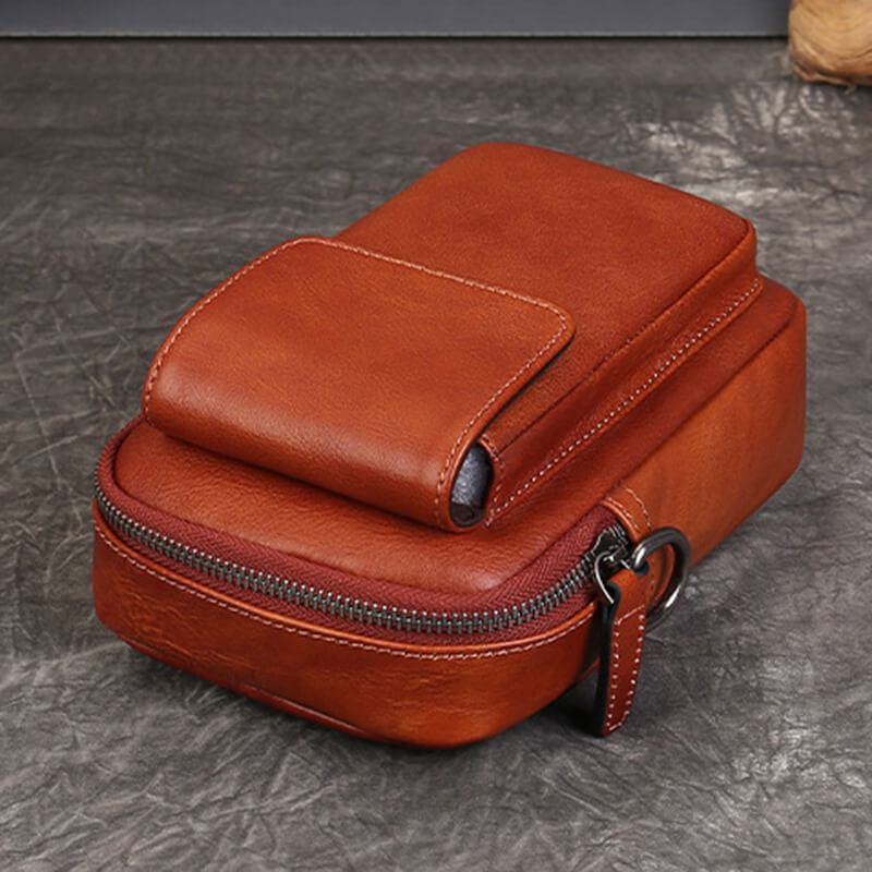 kleine Damen Umhängetasche Leder Handytasche zum Umhängen Gürteltasche