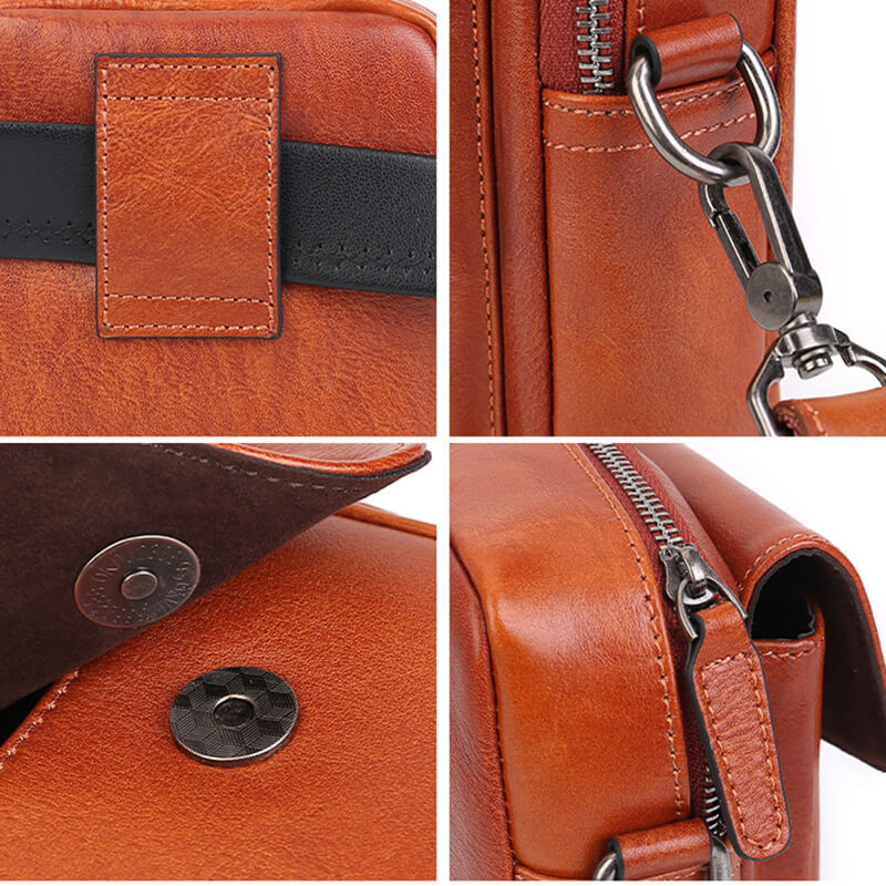 kleine Damen Umhängetasche Leder Handytasche zum Umhängen Gürteltasche