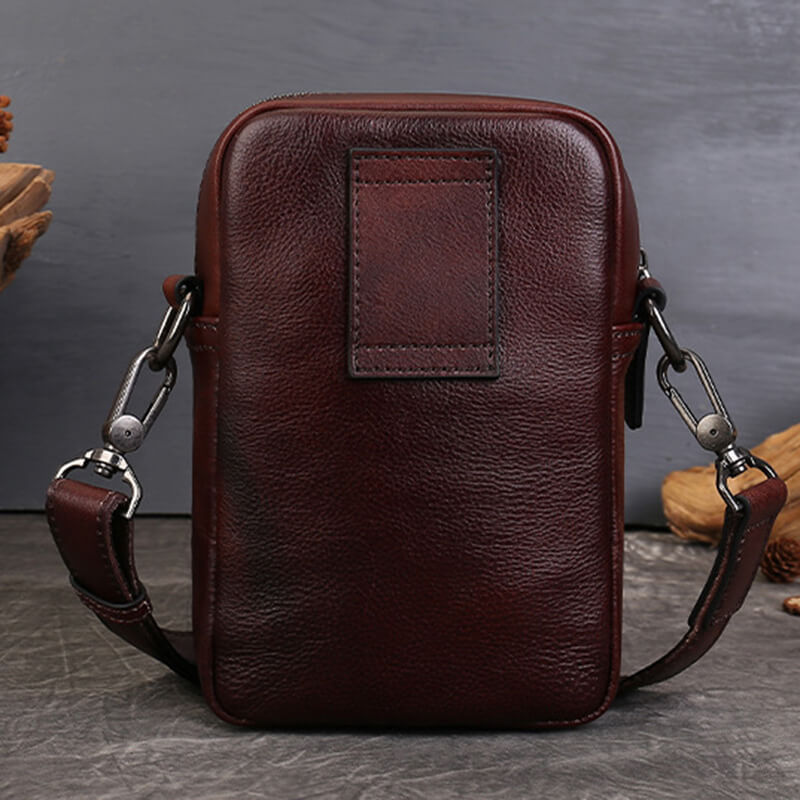 kleine Damen Umhängetasche Leder Handytasche zum Umhängen Gürteltasche