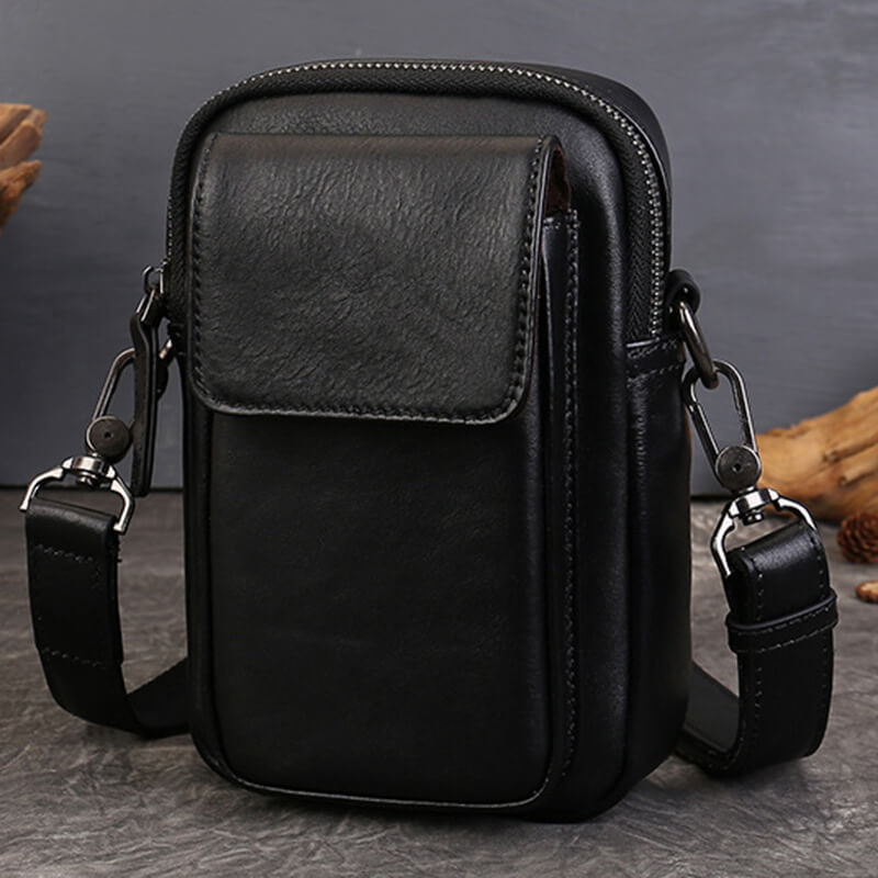 kleine Damen Umhängetasche Leder Handytasche zum Umhängen Gürteltasche