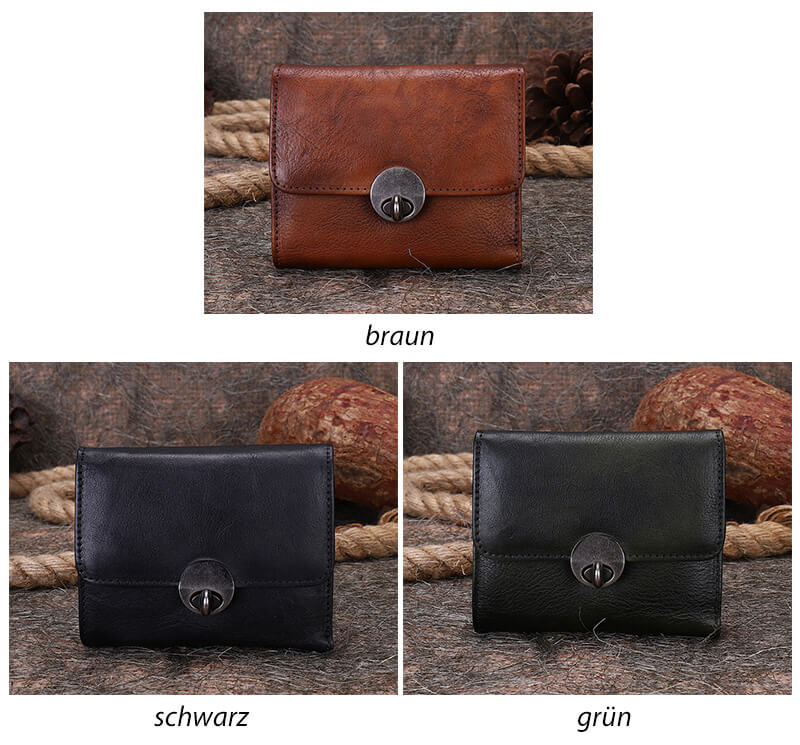 kleine Geldbörse Damen Leder Portemonnaie Brieftasche
