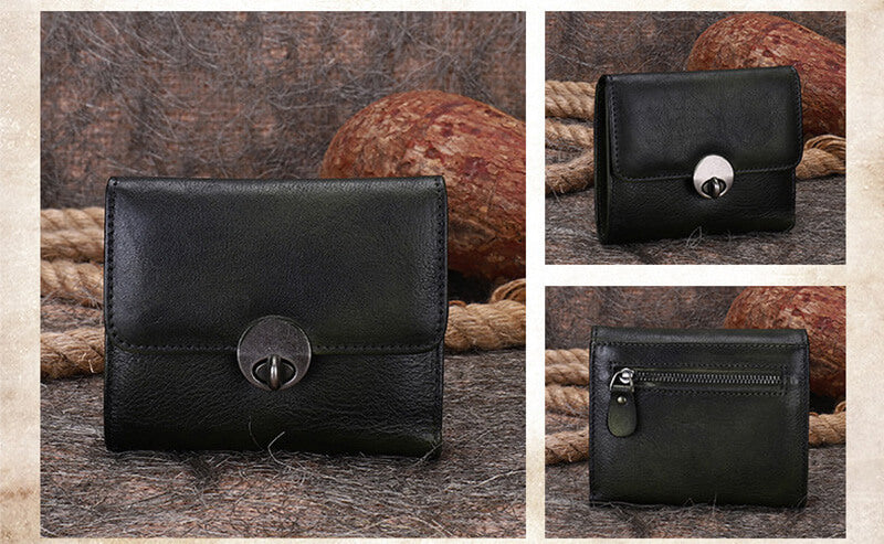 kleine Geldbörse Damen Leder Portemonnaie Brieftasche