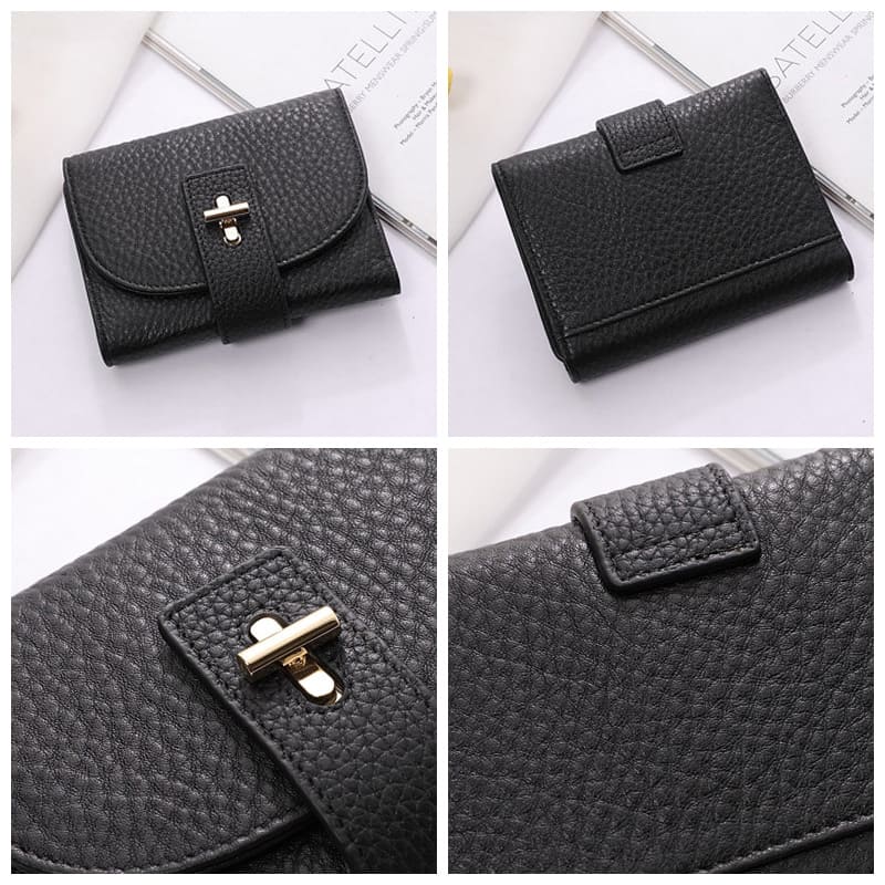 kleine Geldbörse Leder Portemonnaie Damen 4 Farben mit vielen Kartenfächern