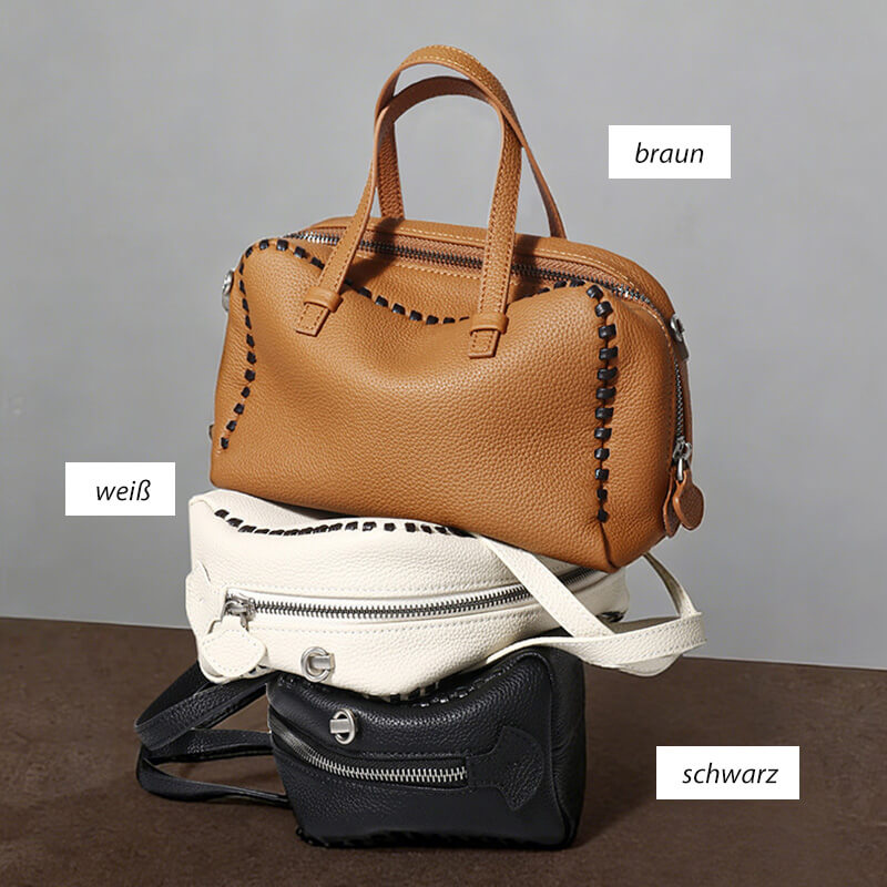 kleine Handtasche Damen Leder modern zum Umhängen Umhängetasche in 3 Farben