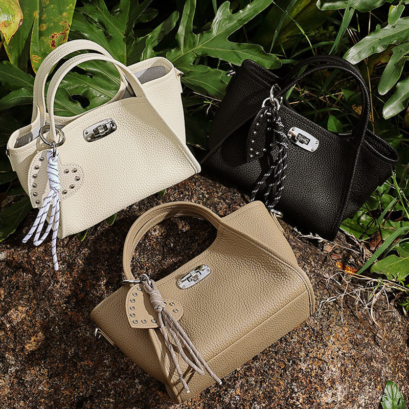 kleine Handtasche Damen Leder schlicht Umhängetasche modern in 3 Farben mit Innentasche