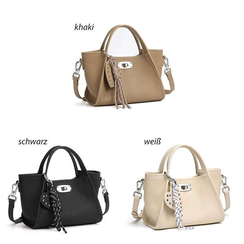 kleine Handtasche Damen Leder schlicht Umhängetasche modern in 3 Farben mit Innentasche