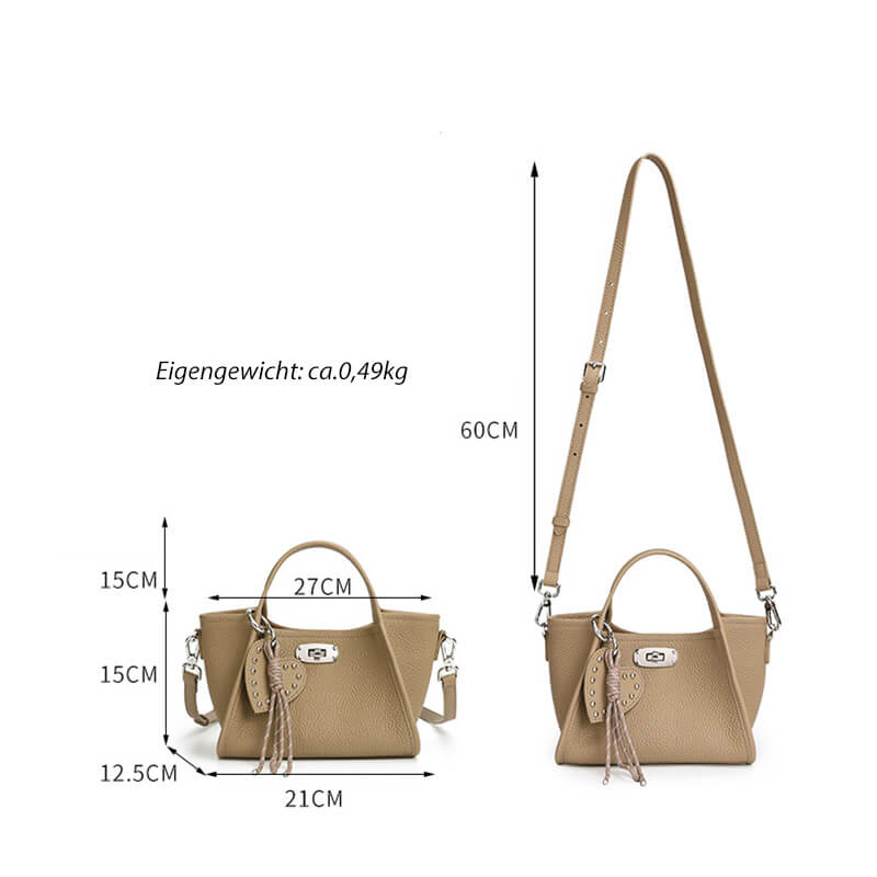 kleine Handtasche Damen Leder schlicht Umhängetasche modern in 3 Farben mit Innentasche