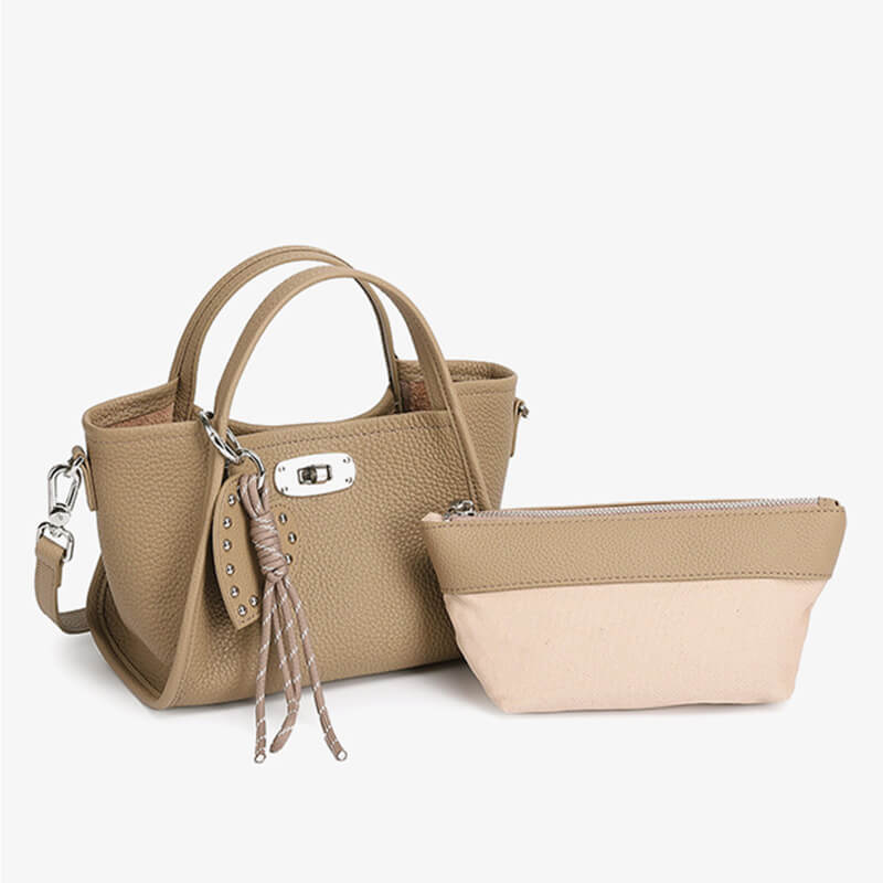 kleine Handtasche Damen Leder schlicht Umhängetasche modern in 3 Farben mit Innentasche