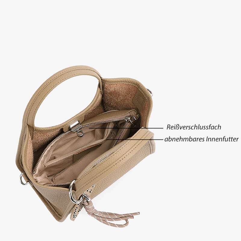 kleine Handtasche Damen Leder schlicht Umhängetasche modern in 3 Farben mit Innentasche