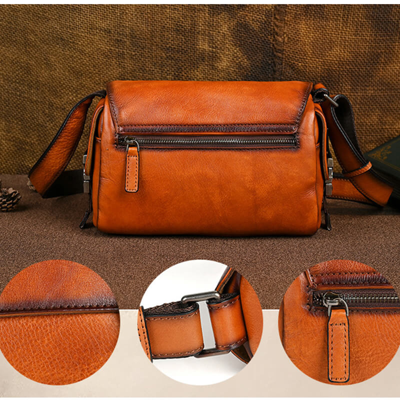 kleine Herren Umhängetasche Leder Vintage Crossbody Bag