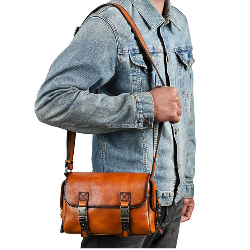 umhängetasche herren leder vintage