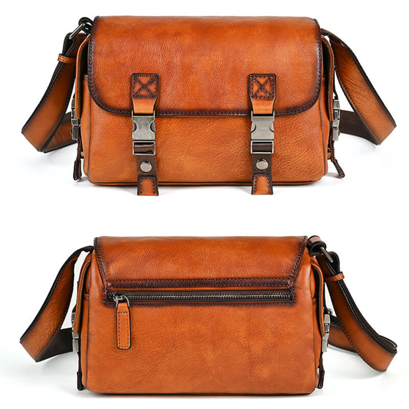 kleine Herren Umhängetasche Leder Vintage Crossbody Bag