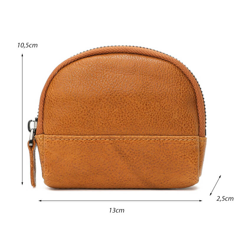 kleine Münztasche Münzbeutel Herren Damen Minibörse Leder mit Reißverschluss