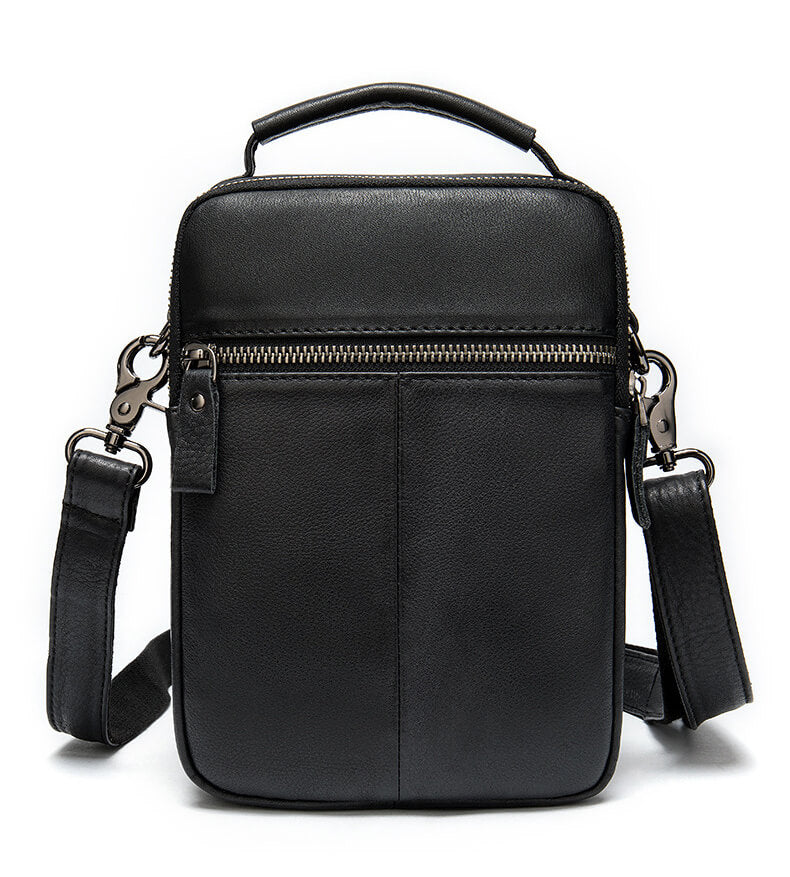 kleine schwarze Umhängetasche Herren Leder Männertasche