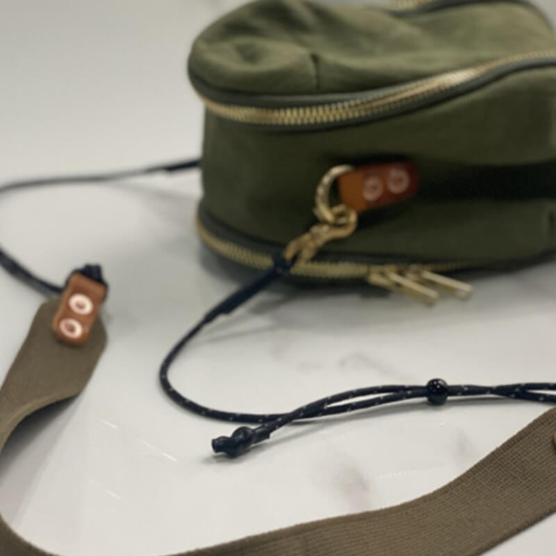 kleine Umhängetasche Canvas in Grün für Damen und Herren Handytasche