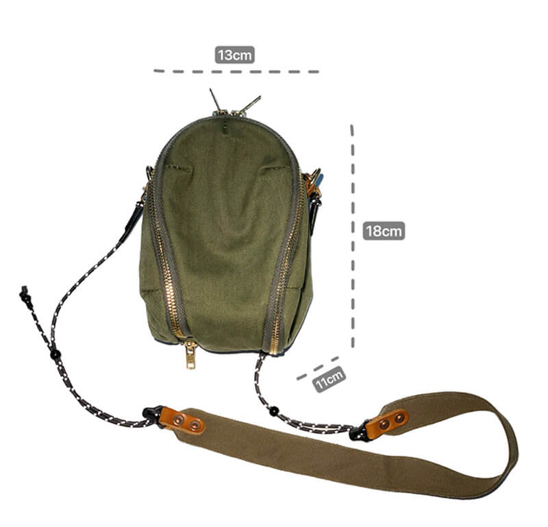kleine Umhängetasche Canvas in Grün für Damen und Herren Handytasche