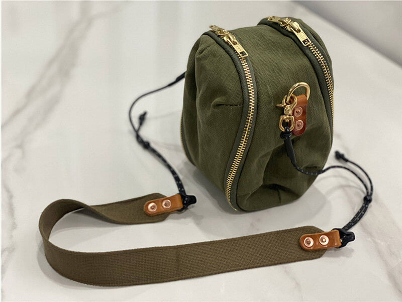 kleine Umhängetasche Canvas in Grün für Damen und Herren Handytasche