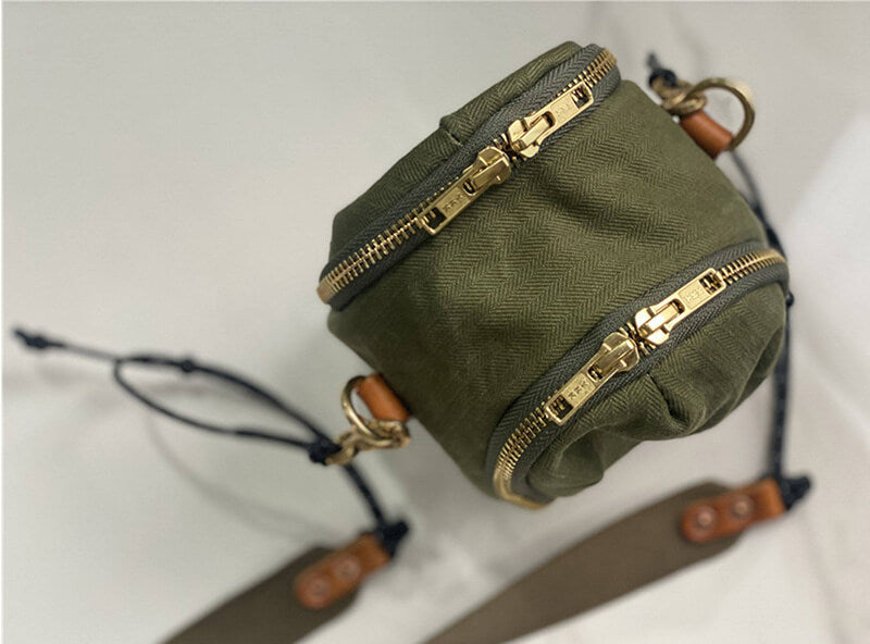 kleine Umhängetasche Canvas in Grün für Damen und Herren Handytasche