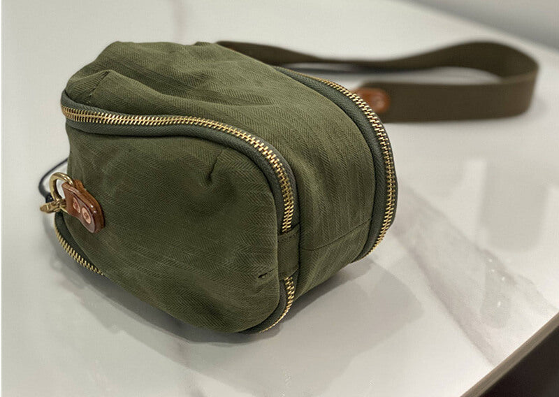 kleine Umhängetasche Canvas in Grün für Damen und Herren Handytasche