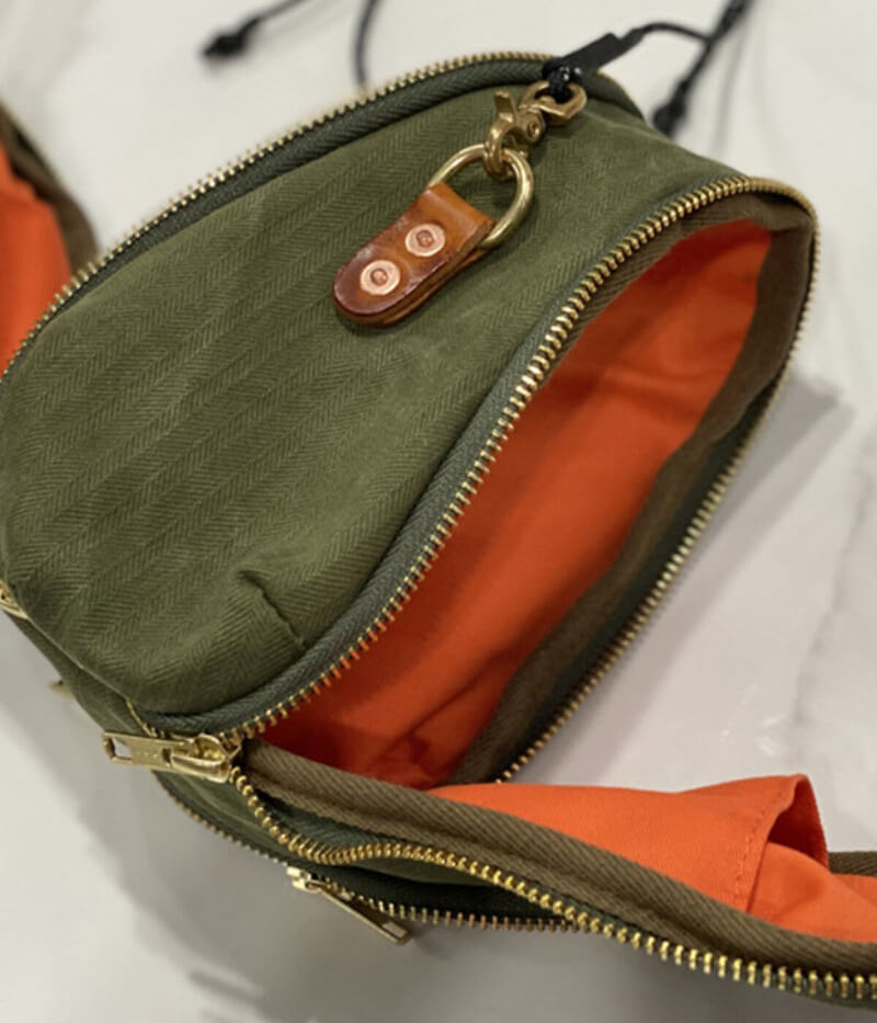 kleine Umhängetasche Canvas in Grün für Damen und Herren Handytasche
