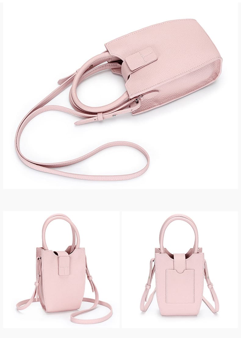 kleine Umhängetasche Damen Handytasche Leder mit Griff