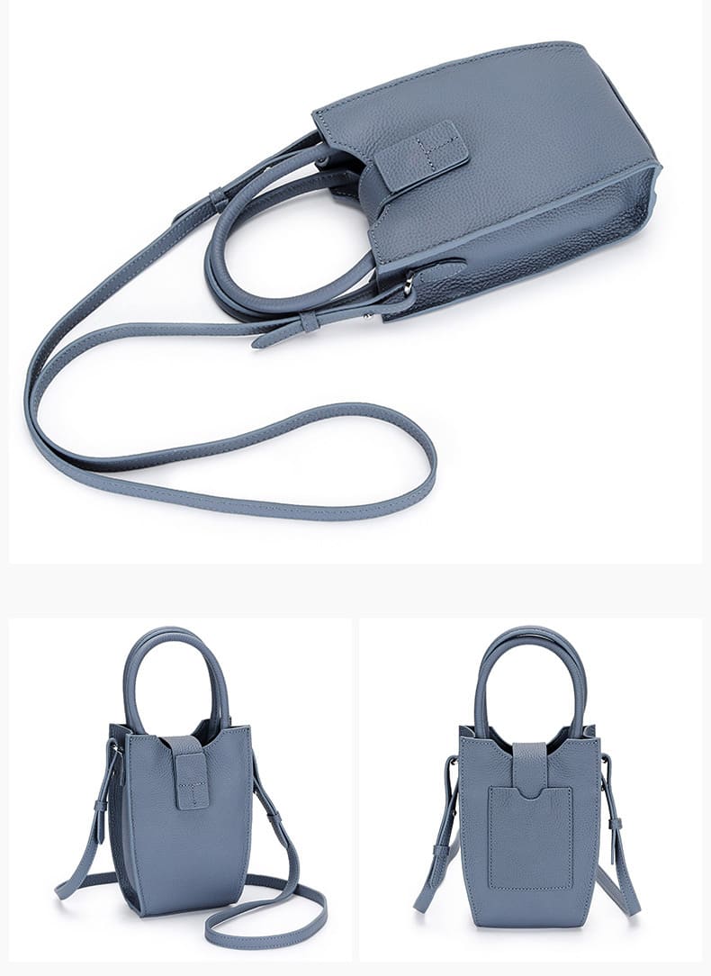 kleine Umhängetasche Damen Handytasche Leder mit Griff