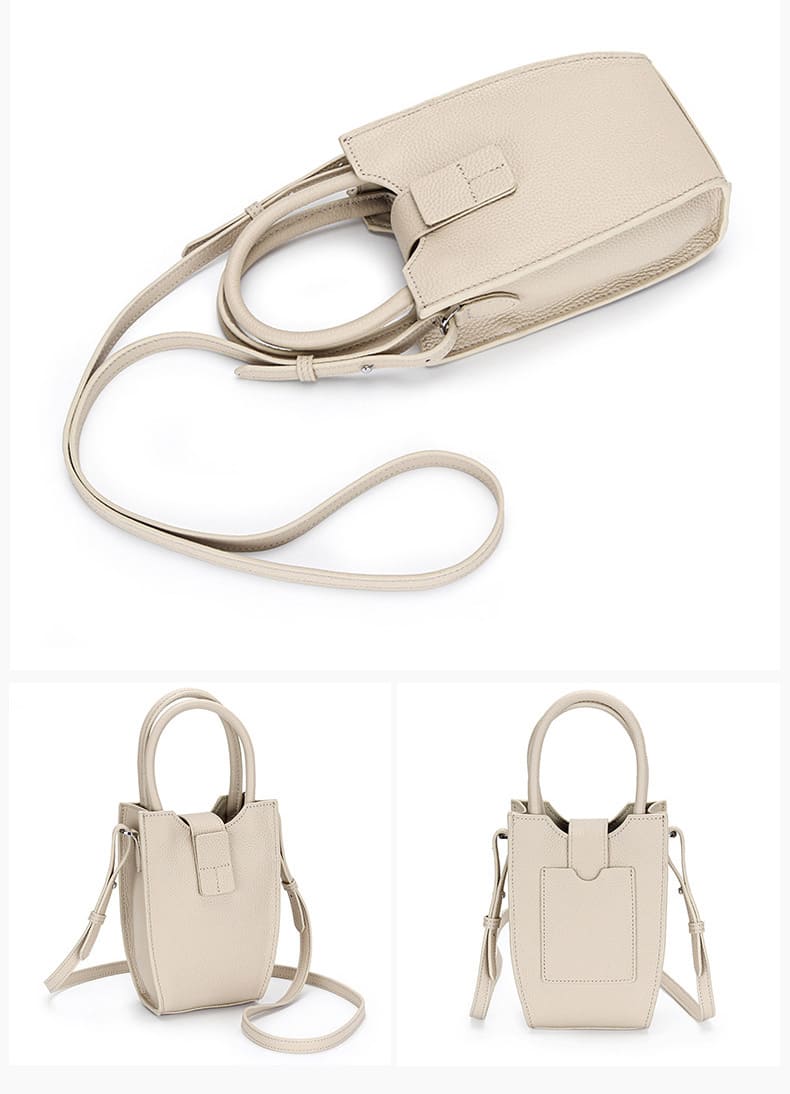 kleine Umhängetasche Damen Handytasche Leder mit Griff