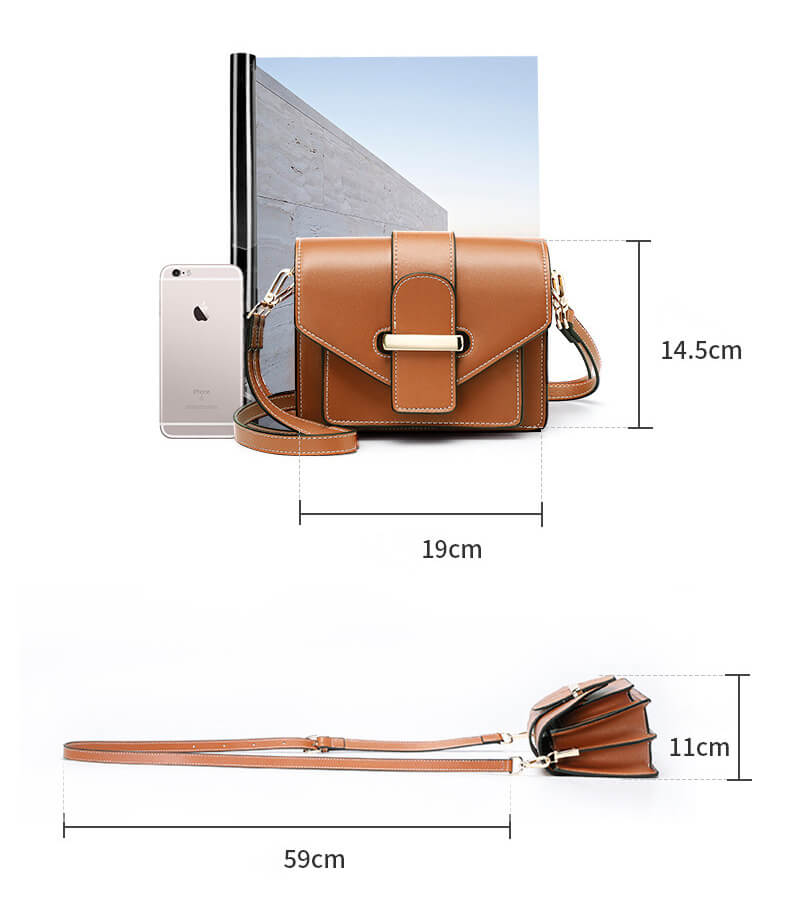 kleine Umhängetasche Damen Leder braun elegante Schultertasche