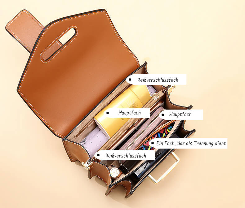 kleine Umhängetasche Damen Leder braun elegante Schultertasche